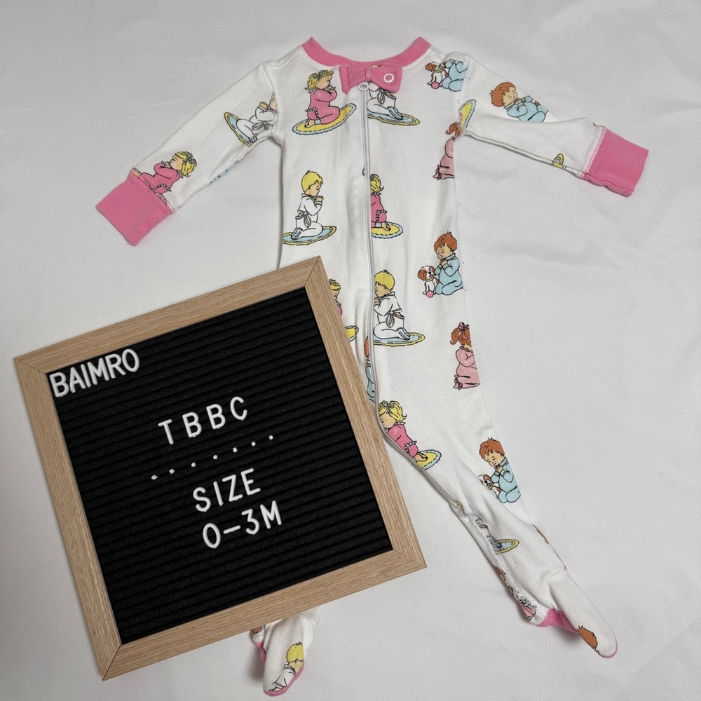 TBBC Noelle's Night Night Patience & Prayer footed onesie size 0-3M